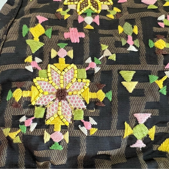 Fendi Zucca Embroidered Flower Snakeskin Purse - Picture 14 of 17